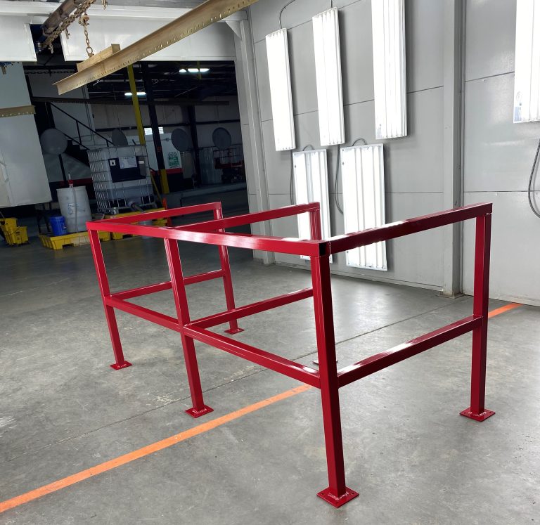 Powder Coating Red Railing_04